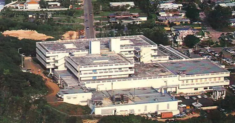 Aerial View of the Old and Existing Guam Memorial Hospitals. c.