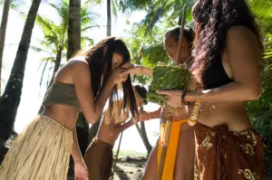 Nginge', Sign of Respect - Guampedia - Guampedia Families are responsible for teaching children important values such as respect. Photo by Victor Consaga.