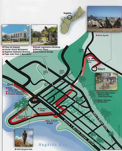 The map of the Hagåtña Heritage Trail