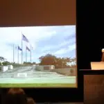 Jessica Jordan. Keynote presentation: Islands of Memory: Oral Histories of the Japanese Empire and War in the Northern Marianas. 4th Marianas History Conference, 2019. Guampedia photo