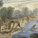 Ancient Chamorro Fishing Scene